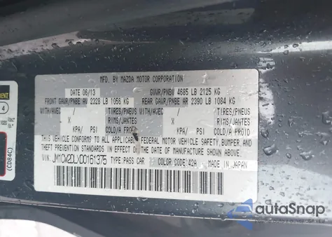 2013 Mazda Mazda5 Grand Touring z USA, uszkodzony, nr VIN JM1CW2DLXD0161375